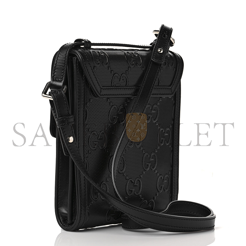 GUCCI GG EMBOSSED MESSENGER BAG ‎625782 (20.5*18*4cm)